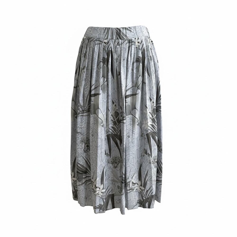 Ted Baker London Women Pleated Multicolor Gray-Green Midi Skirt Size 0